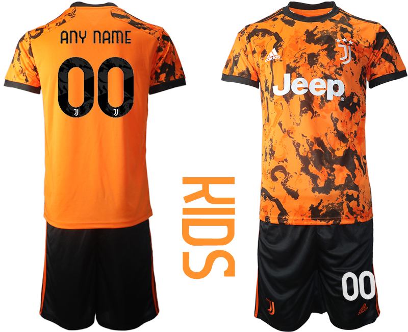 Youth 2020-2021 club Juventus away customized orange Soccer Jerseys